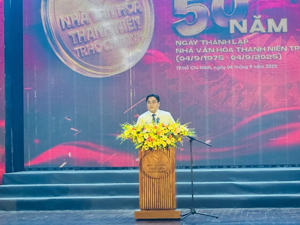 Bí thư Thành Đoàn TPHCM Ngô Minh Hải phát biểu z6977640226817_2ec80082369e2d3835af1269485e875d.jpg