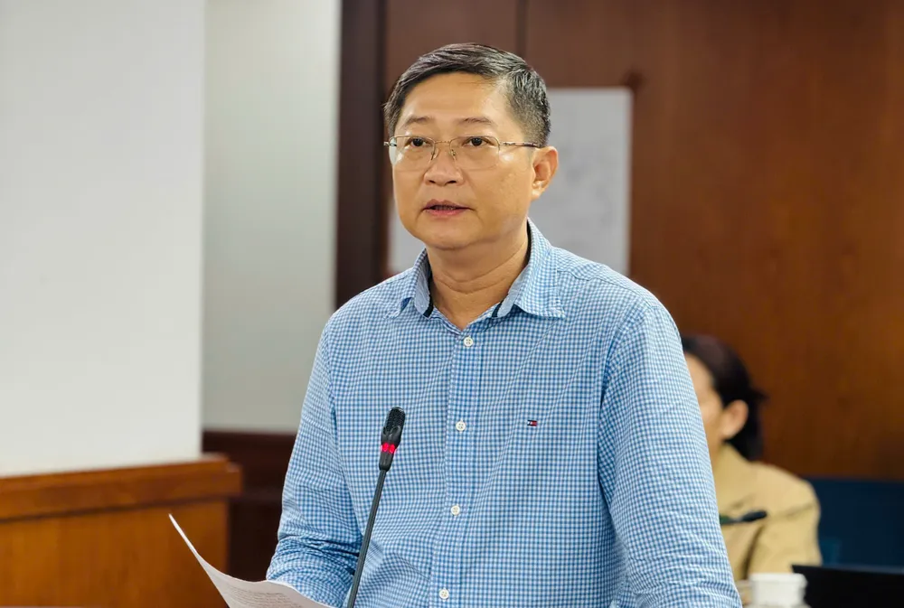 Ông Đỗ Ngọc Hải cung cấp thông tin tại họp báo chiều 5-6. Ảnh: Đình Dư de3bbbeb63c1d79f8ed0.jpg
