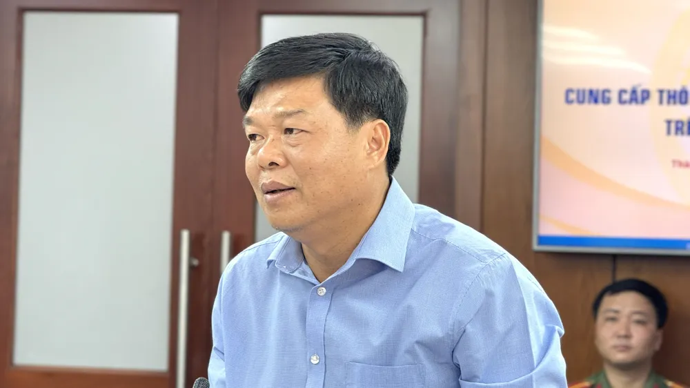 Thiếu tướng Nguyễn Thanh Hưởng cung cấp thông tin tại họp báo chiều 10-7. Ảnh: Đình Dư 661e43bfd8926ecc3783.jpg