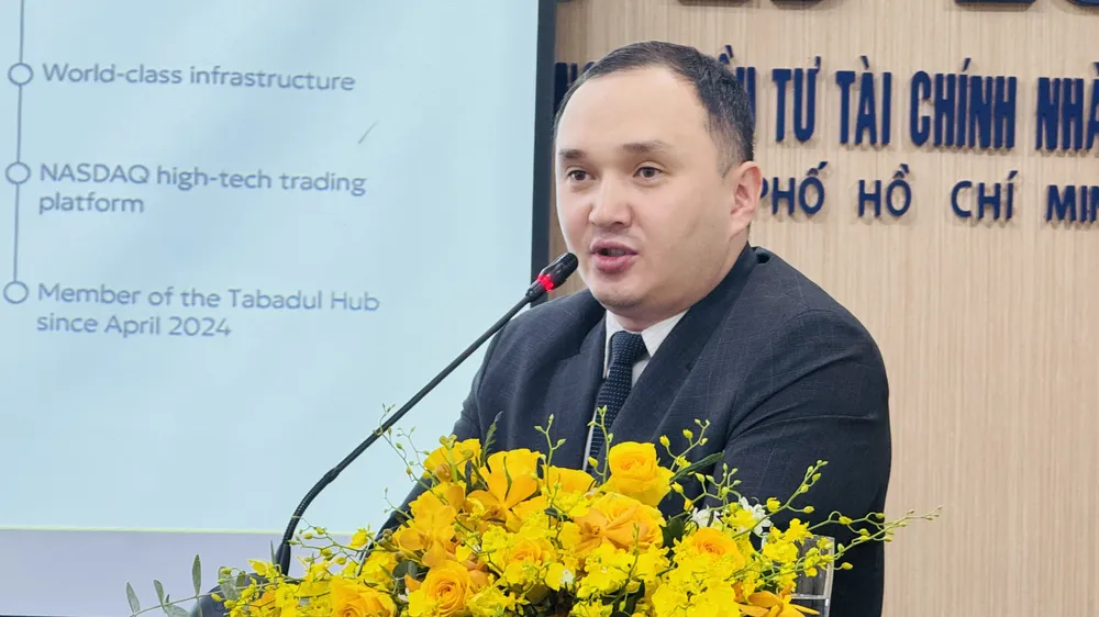 Ông Zharas Mussabekov, Giám đốc tài chính AIX của AIFC. Ảnh: Đình Dư 3596f7452ea298fcc1b3.jpg