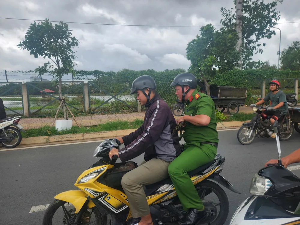 Lực lượng chức năng bắt được cá sấu đem về phường xử lý. 142d5aff25beace0f5af.jpg