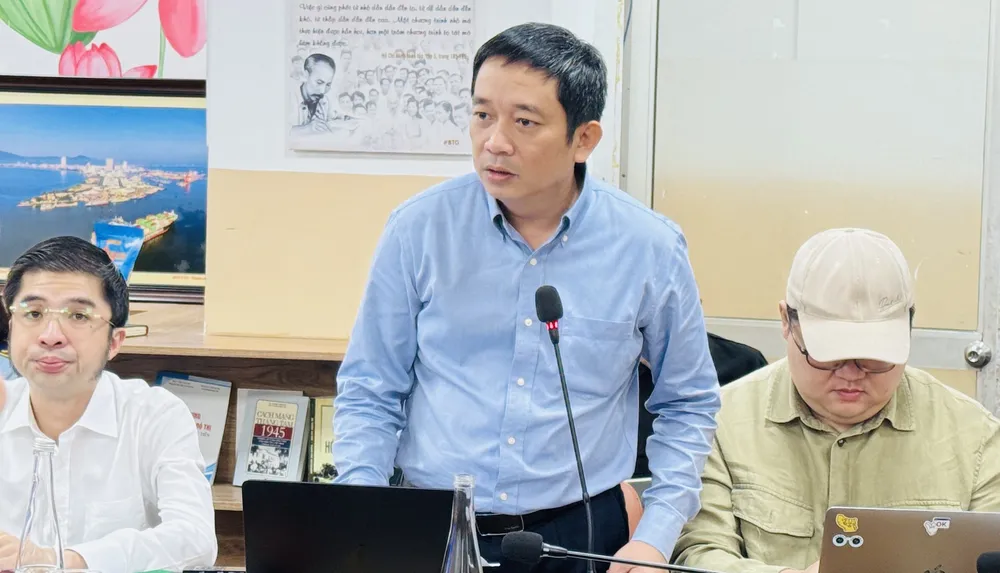 Ông Nguyễn Minh Hùng, Phó Phòng quản lý thương mại Sở Công thương TPHCM thông tin tại họp báo Ảnh: Đình Dư 95223d4187b10fef56a0.jpg