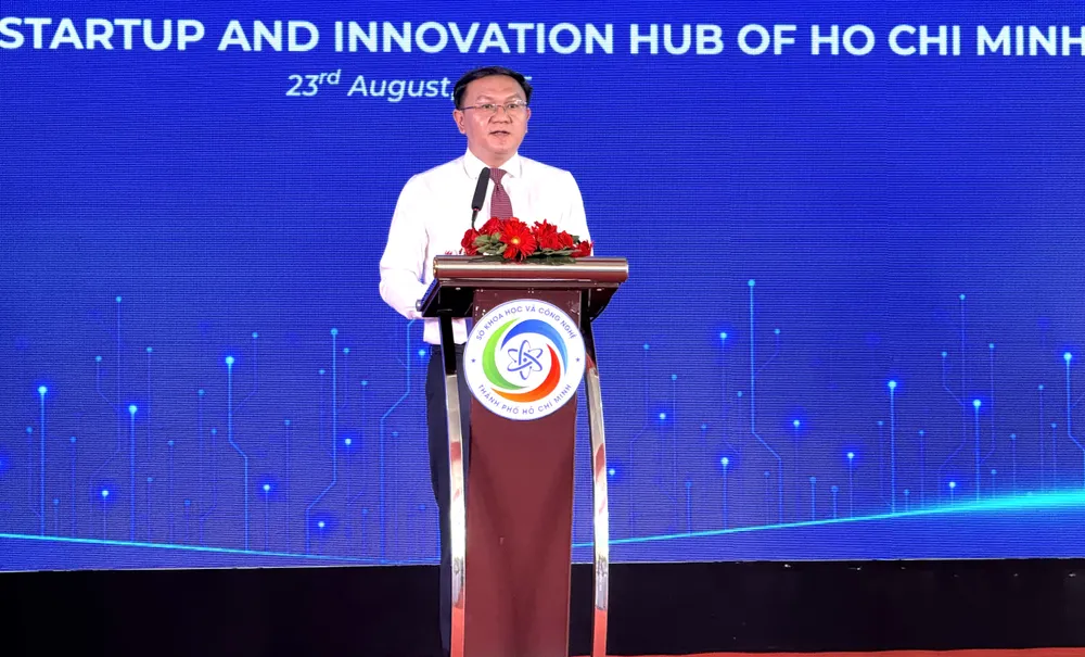 Ông Lâm Đình Thắng, Giám đốc Sở KH-CN phát biểu. Ảnh: Đình Dư f017e70ed19b59c5008a.jpg