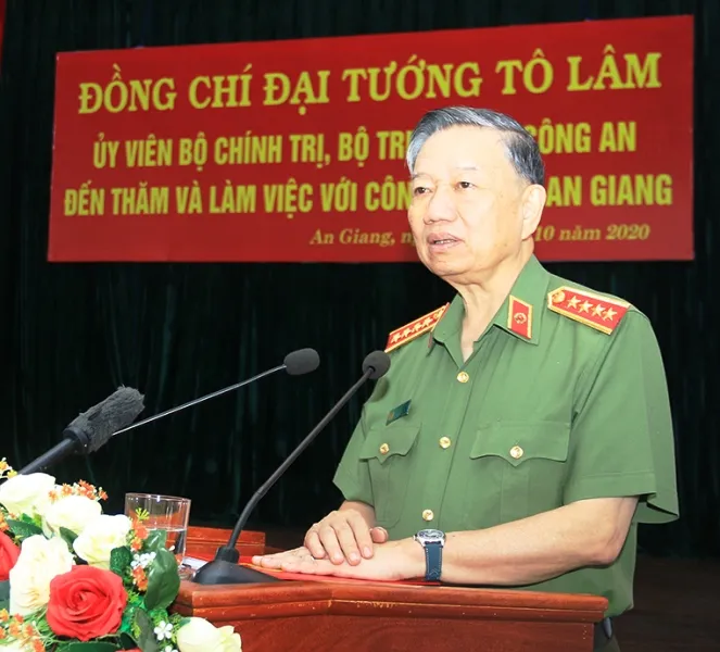 Đại tướng Tô Lâm làm việc với Công an tỉnh An Giang ảnh 1 Đại tướng Tô Lâm làm việc với Công an tỉnh An Giang ảnh 1
