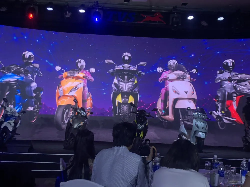 Công ty TVS Motor Ấn Độ ra mắt 5 dòng xe gắn máy tay ga và xe số tại TPHCM. Ảnh: QUỐC HÙNG Công ty TVS Motor Ấn Độ ra mắt 5 dòng xe gắn máy tay ga và xe số tại TPHCM. Ảnh: QUỐC HÙNG