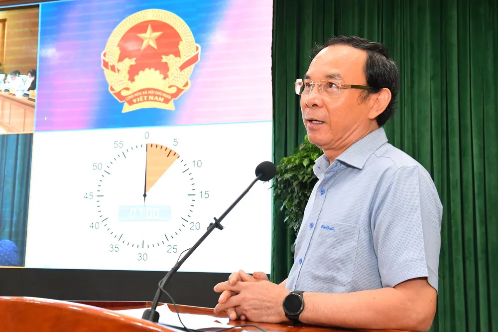 Đồng chí Nguyễn Văn Nên phát biểu tại buổi làm việc. Ảnh: VIỆT DŨNG Đồng chí Nguyễn Văn Nên phát biểu tại buổi làm việc. Ảnh: VIỆT DŨNG