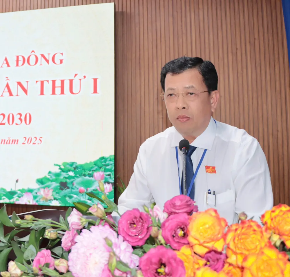 Bí thư Đảng ủy xã Phú Hòa Đông Nguyễn Văn Nghĩa phát biểu tại đại hội af72494c7867f039a976.jpg