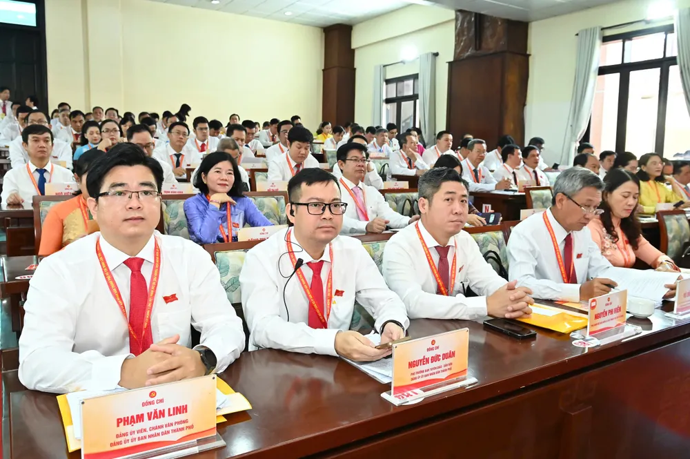 Đại biểu dự đại hội. Ảnh: VIỆT DŨNG z6935494588399_09b33afaa9b14beb94e278f26fcf0a12.jpg