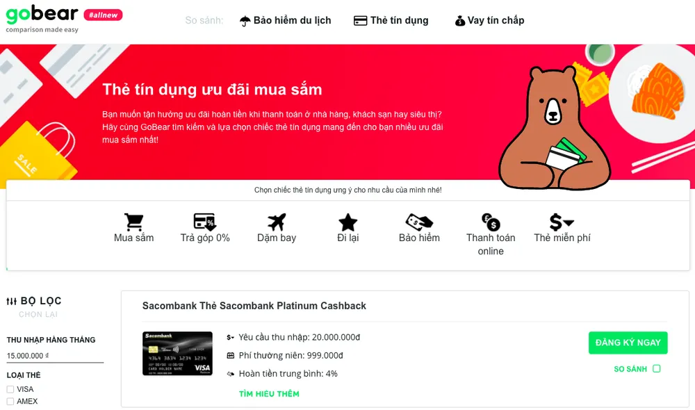 GoBear Việt Nam đạt gần 1 triệu lượt truy cập ảnh 1 GoBear Việt Nam đạt gần 1 triệu lượt truy cập ảnh 1