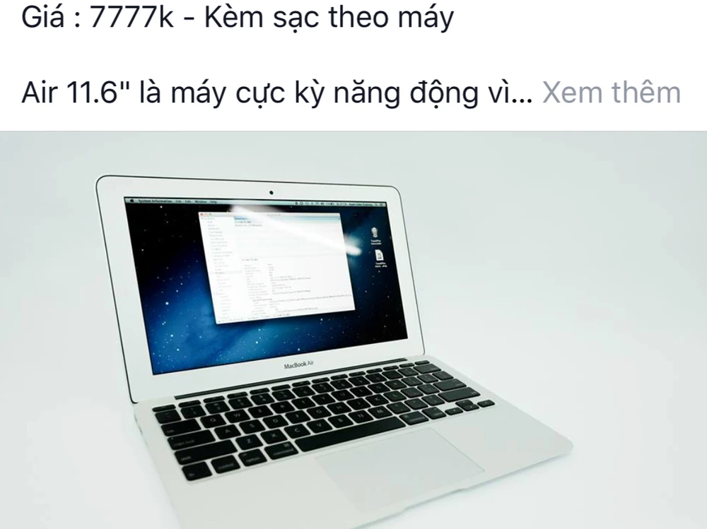 Một chiếc laptpo được bán qua mạng xã hội với giá khá hấp dẫn