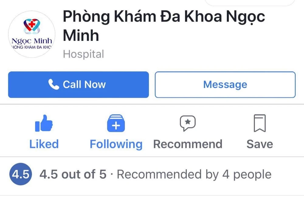 Fanpage Phòng khám Đa khoa Ngọc Minh đã bị xóa một số bài 