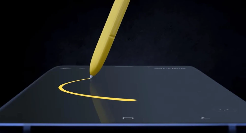 Một hình ảnh của Note 9 vớt bíút S Pen của Samsung