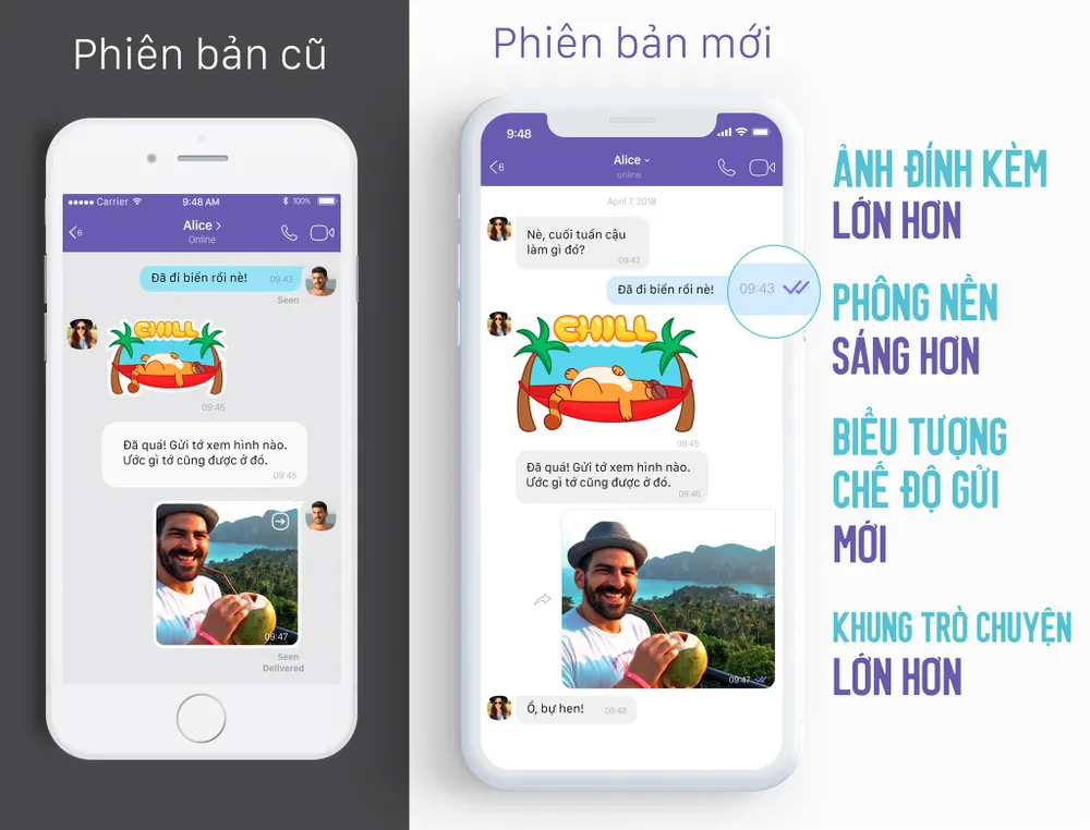 So sánh phiên bản mới của Viber