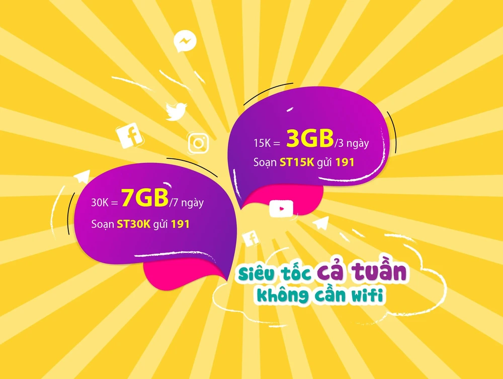 Data siêu tốc - siêu rẻ với 15.000 đồng có 3GB