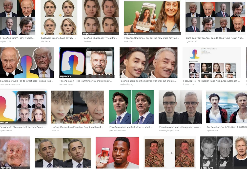 Hàng triệu, hàng triệu khuôn mặt tạo ra từ FaceApp 
