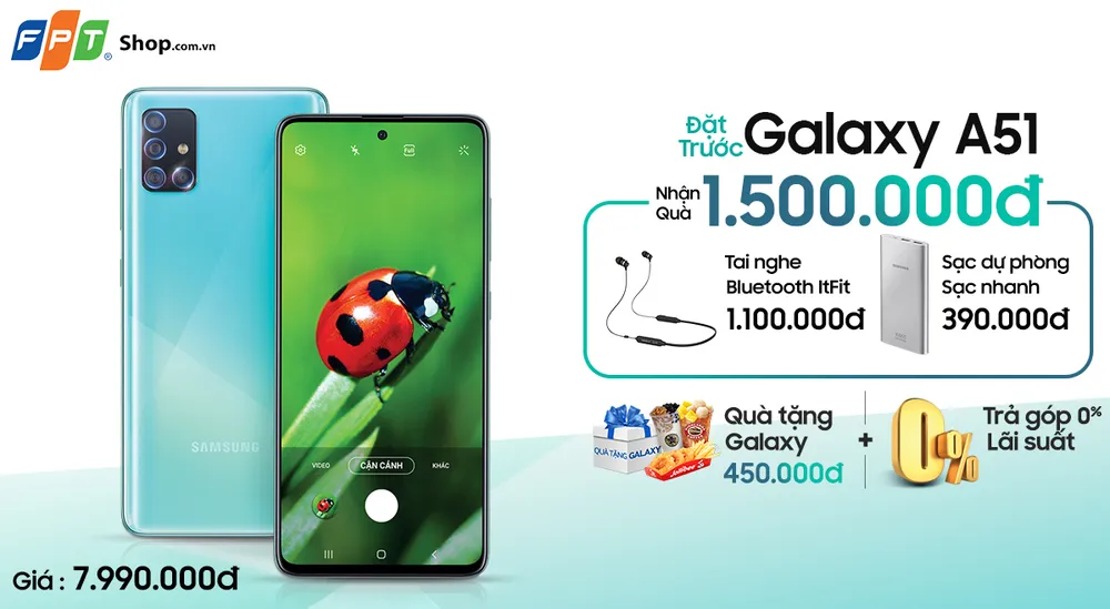 Nhận ngay bộ quà 1,5 triệu khi đặt trước Galaxy A51 FPT Shop ảnh 3