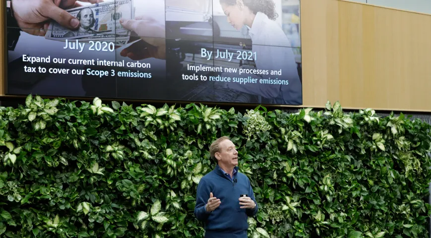 Microsoft đưa ra mục tiêu cắt giảm lượng carbon thải ra ảnh 1 Microsoft đưa ra mục tiêu cắt giảm lượng carbon thải ra ảnh 1