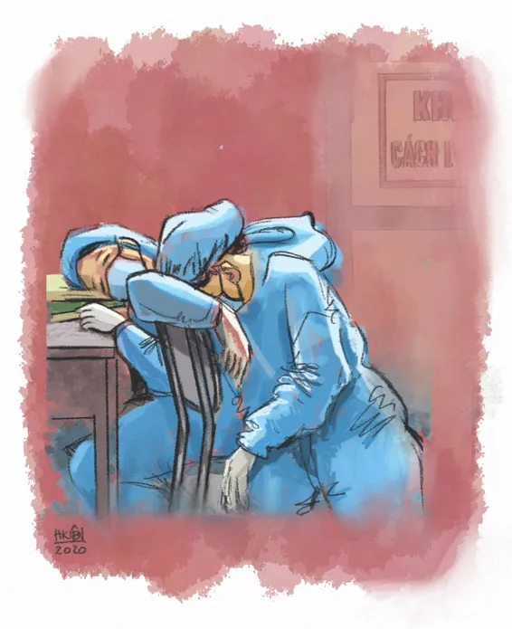 Cộng đồng mạng lan tỏa những bức tranh “Ở nhà an toàn, cảm ơn bác sĩ”  ảnh 2