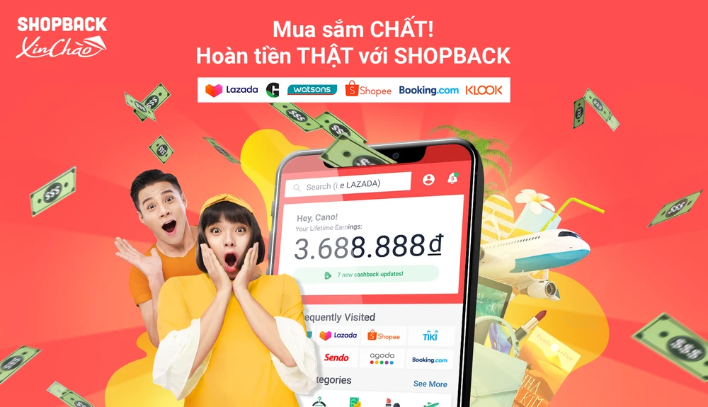 ShopBack là dịch vụ hoàn tiền từ hơn 150 đối tác 