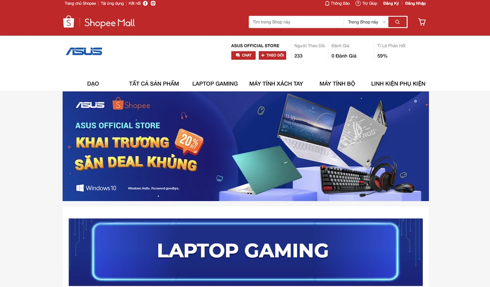 ASUS Official Store trên Shopee 