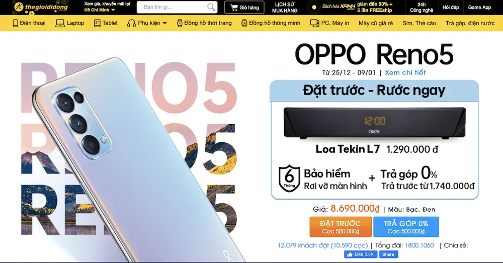 21.000 đơn cọc mua OPPO Reno5 sau 4 ngày ra mắt  ​ ảnh 1