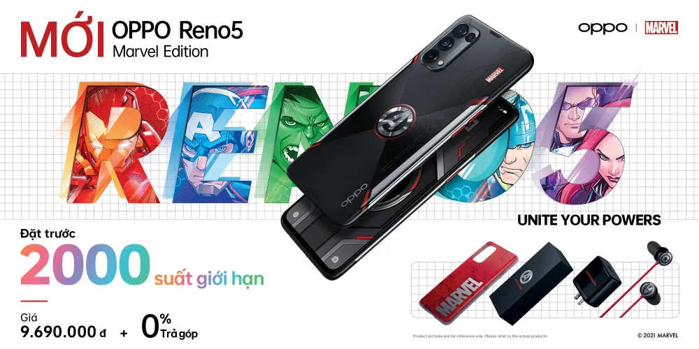 OPPO Reno5 Marvel Edition phiên bản giới hạn, chỉ 2.000 máy được bán tại Việt Nam   ảnh 4 OPPO Reno5 Marvel Edition phiên bản giới hạn, chỉ 2.000 máy được bán tại Việt Nam   ảnh 4