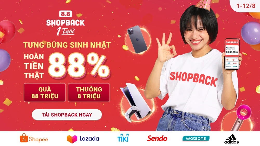 ShopBack kỷ niệm tròn một năm có mặt tại Việt Nam vào ngày 8-8 