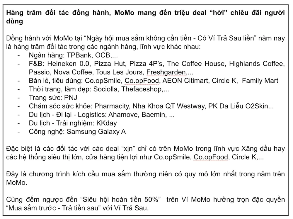 “Không cần tiền” vẫn có thể mua sắm hoàn tiền 50% trên MoMo ảnh 2