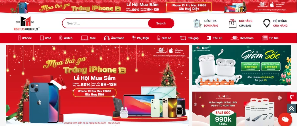 Mua sắm cuối năm với nhiều chương trình hấp dẫn tại Minh Tuấn Mobile 