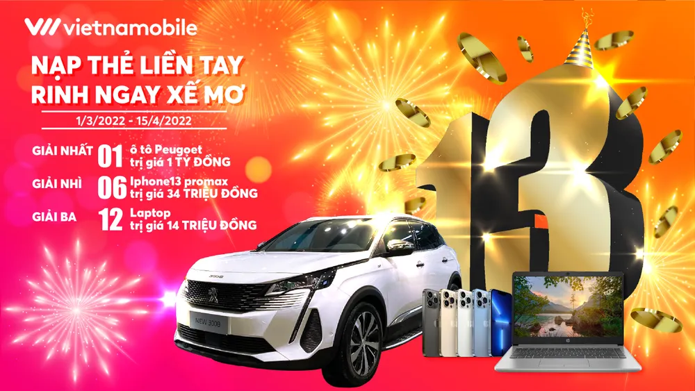 Ưu đãi “khủng” của Vietnamobile nhân 13 năm thành lập ảnh 1 Ưu đãi “khủng” của Vietnamobile nhân 13 năm thành lập ảnh 1