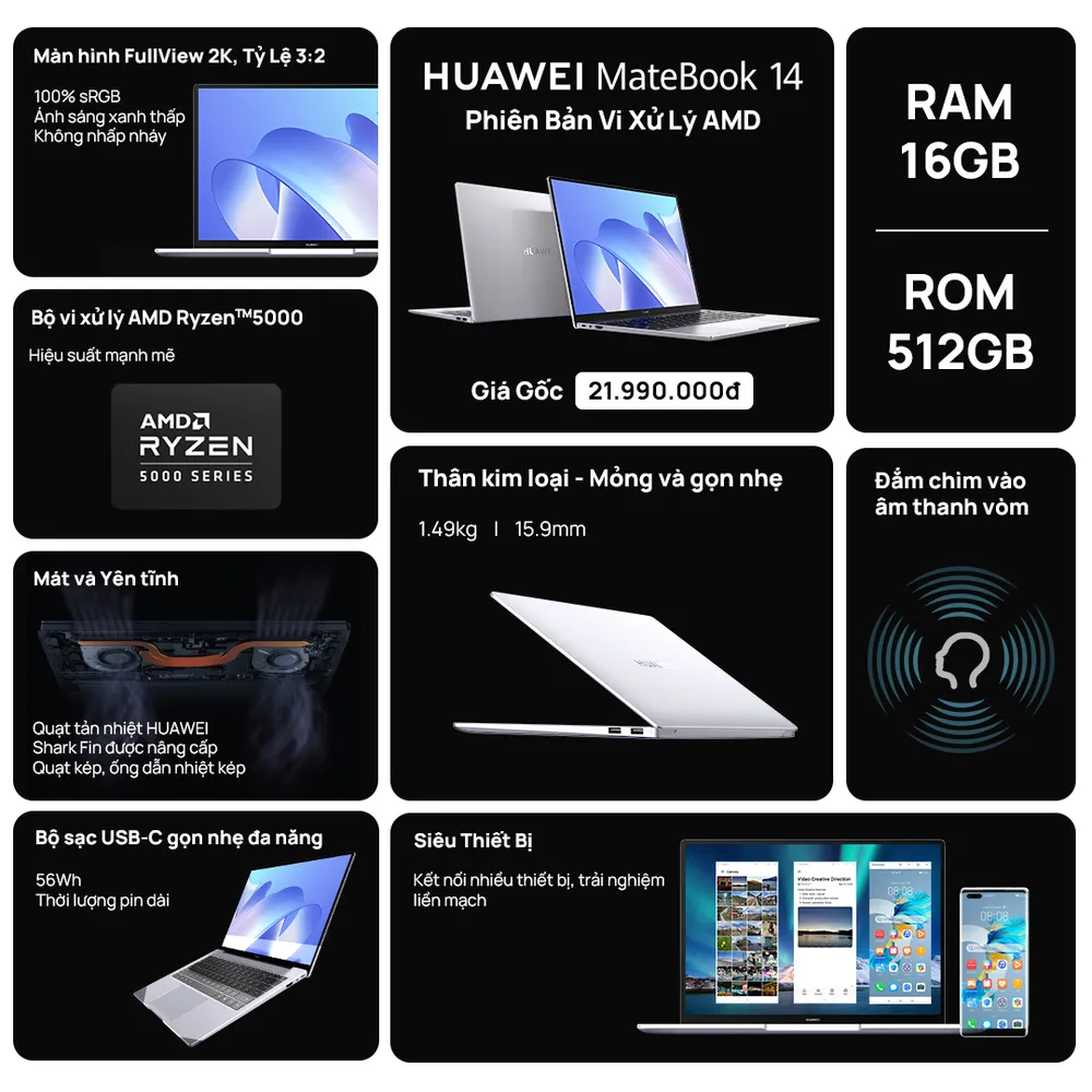 HUAWEI tung phiên Bản MateBook 14 mới với vi xử lý AMD ảnh 1