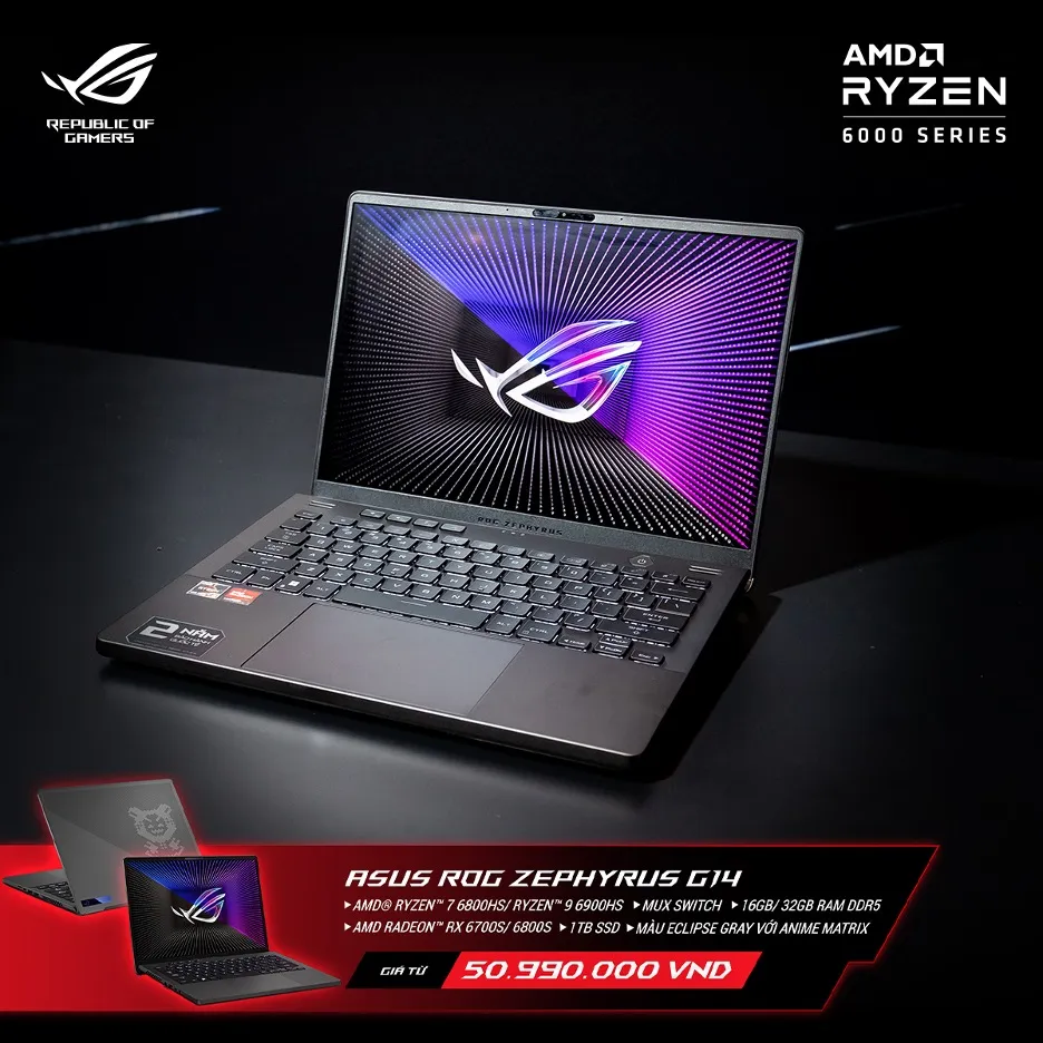 ASUS Republic of Gamers nâng tầm trải nghiệm với loạt laptop mới sử dụng AMD Ryzen 6000 Series ảnh 2 ASUS Republic of Gamers nâng tầm trải nghiệm với loạt laptop mới sử dụng AMD Ryzen 6000 Series ảnh 2