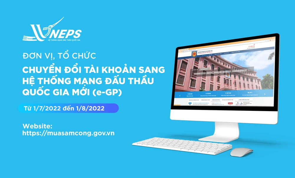 Hệ thống e-GP yêu cầu thực hiện chuyển đổi tài khoản của mình từ Hệ thống hiện tại sang Hệ thống mới