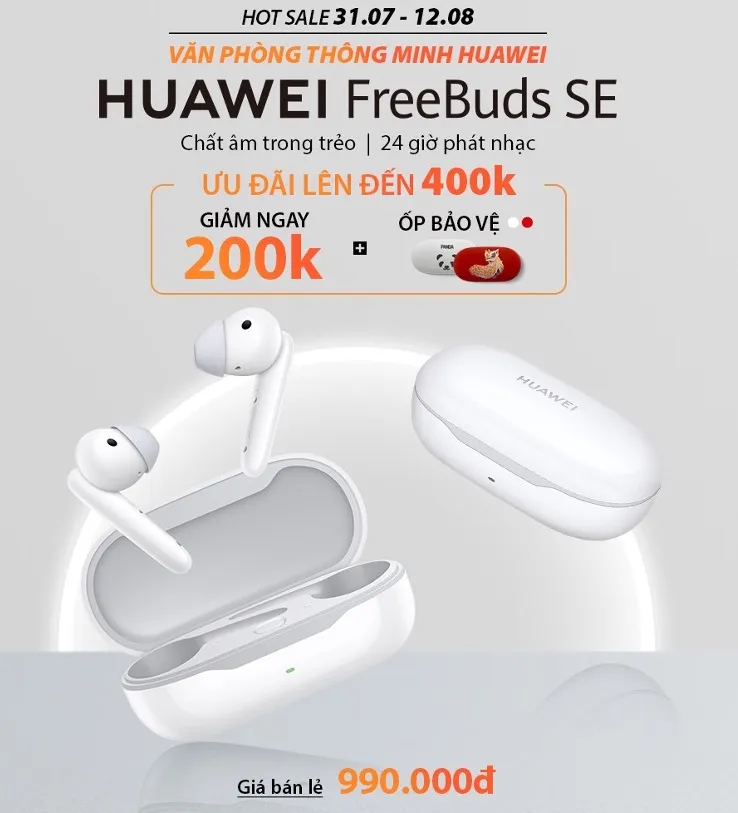 Tai nghe Freebuds SE mới của HUAWEI giá dưới 1 triệu đồng ảnh 2 Tai nghe Freebuds SE mới của HUAWEI giá dưới 1 triệu đồng ảnh 2