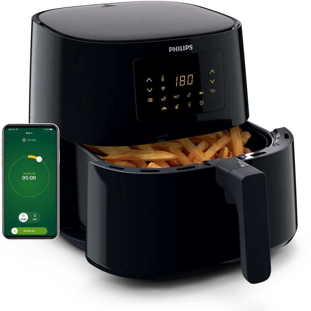 Nồi chiên không dầu Philips HD9280 kết nối Wifi, ứng dụng app ảnh 1 Nồi chiên không dầu Philips HD9280 kết nối Wifi, ứng dụng app ảnh 1