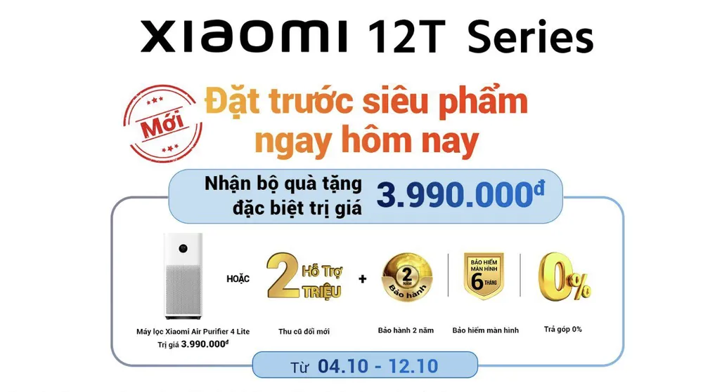 Xiaomi Việt Nam ra mắt Xiaomi 12T và Xiaomi 12T Pro ảnh 4 Xiaomi Việt Nam ra mắt Xiaomi 12T và Xiaomi 12T Pro ảnh 4
