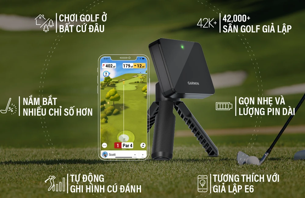 Approach R10, thiết bị cảm biến và giả lập golf 