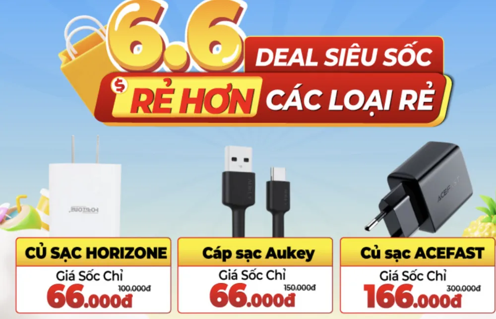 Phụ kiện công nghệ sale “sập sàn” đến 78% dịp 6-6 Phụ kiện công nghệ sale “sập sàn” đến 78% dịp 6-6