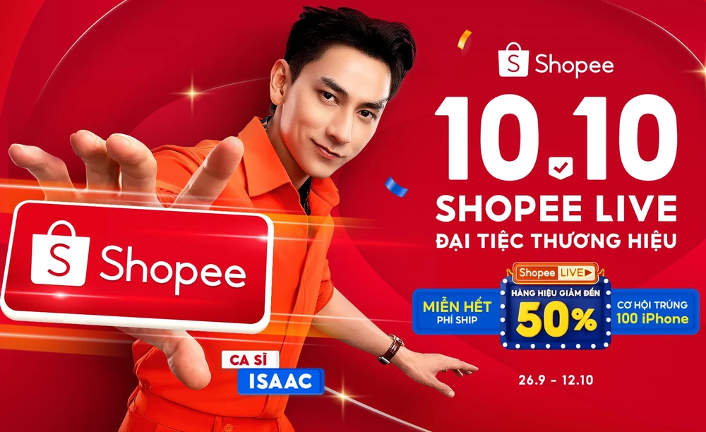 Shopee tiếp tục mang đến sự kiện 10-10 Shopee Live Đại tiệc thương hiệu