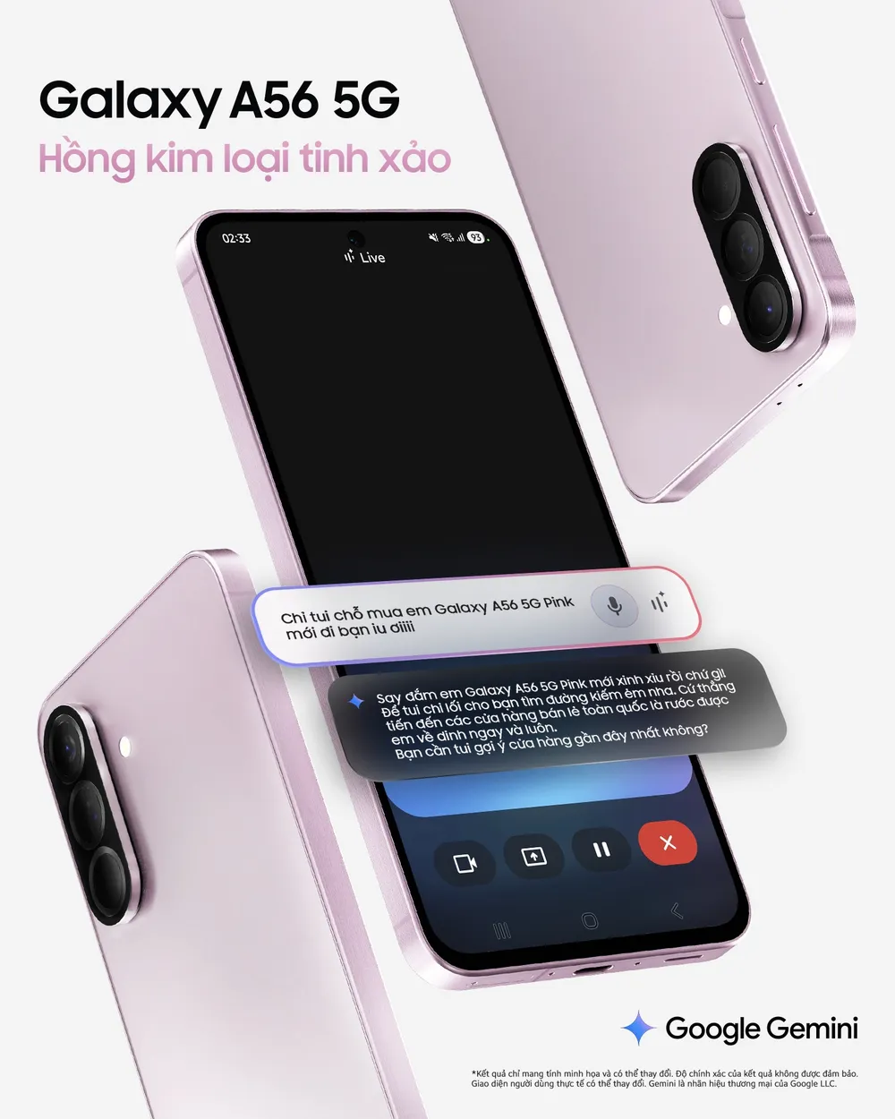 Galaxy A56 5G phiên bản màu Hồng hiện đã có mặt tại thị trường Việt Nam với mức giá từ 9.990.000 đồng cho phiên bản 128GB 03.jpeg