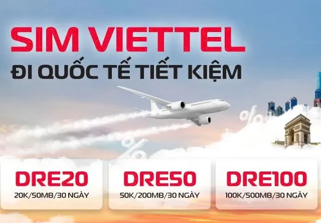 Roaming DRE gồm 3 gói data