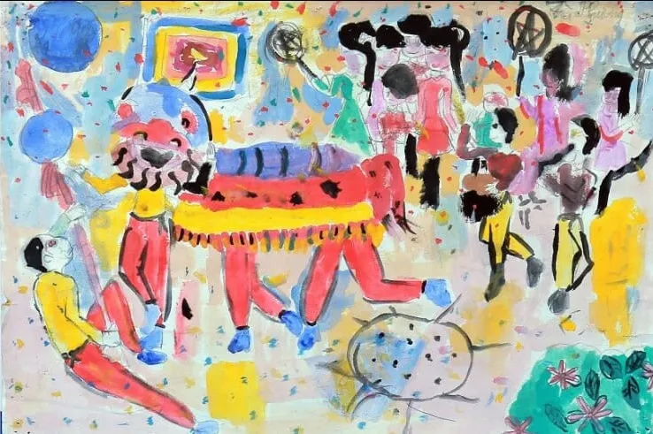 Bé 10 tuổi triển lãm tranh cá nhân tại Bảo tàng Mỹ thuật Việt Nam ảnh 3