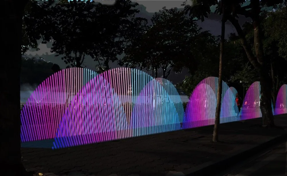 Hồ Gươm lung linh với nhiều công trình điêu khắc ánh sáng ảnh 2 Hồ Gươm lung linh với nhiều công trình điêu khắc ánh sáng ảnh 2