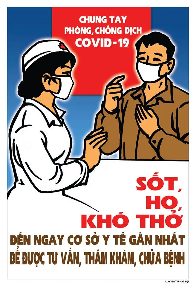 Thông điệp đẩy lùi Covid-19 với tranh cổ động ảnh 2 Thông điệp đẩy lùi Covid-19 với tranh cổ động ảnh 2