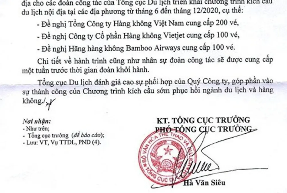 Thu hồi, kiểm điểm làm rõ trách nhiệm về văn bản “xin” 400 vé máy bay ảnh 1
