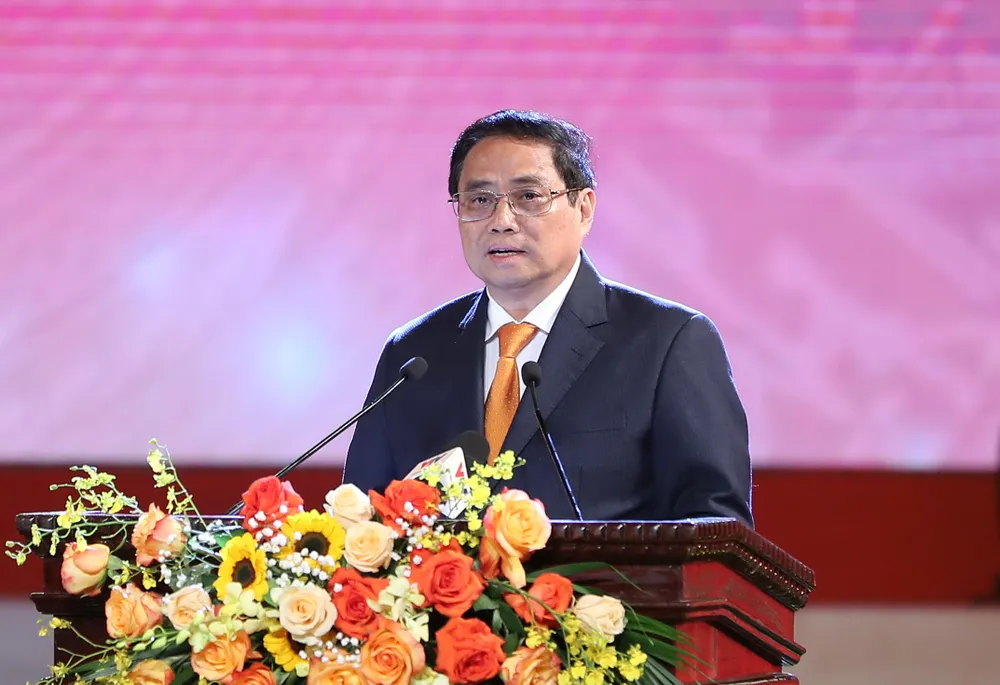 Thủ tướng Chính phủ Phạm Minh Chính phát biểu tại chương trình nghệ thuật. Ảnh: QUANG PHÚC Thủ tướng Chính phủ Phạm Minh Chính phát biểu tại chương trình nghệ thuật. Ảnh: QUANG PHÚC