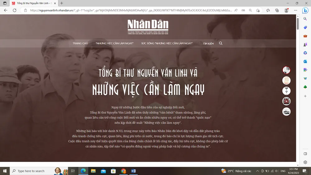 Trang thông tin gồm 2 chuyên mục chính: “Những việc cần làm ngay” và “Sức sống những việc cần làm ngay” Trang thông tin gồm 2 chuyên mục chính: “Những việc cần làm ngay” và “Sức sống những việc cần làm ngay”