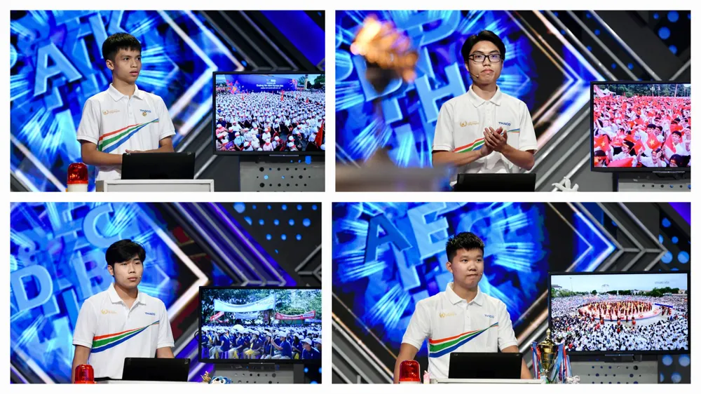 Chân dung 4 "nhà leo núi" trong trận chung kết Đường lên đỉnh Olympia năm thứ 23. Ảnh: VIẾT CHUNG Chân dung 4 "nhà leo núi" trong trận chung kết Đường lên đỉnh Olympia năm thứ 23. Ảnh: VIẾT CHUNG