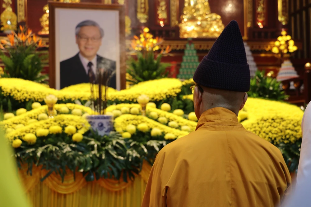 Giáo hội Phật giáo Việt Nam hướng dẫn nghi lễ tưởng niệm Tổng Bí thư Nguyễn Phú Trọng