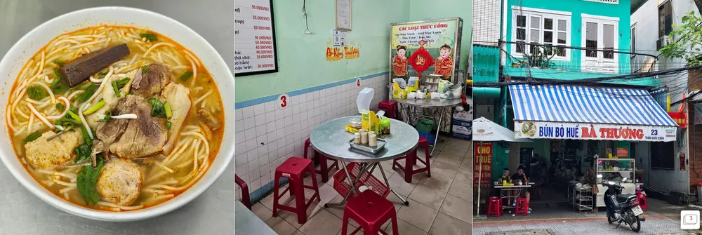 Quán bún bò Huế Bà Thương (Đà Nẵng). Ảnh: Michelin Guide bún bò bà Huế.png